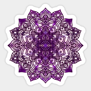 Violet/Lavender Paint Pour Mandala Sticker